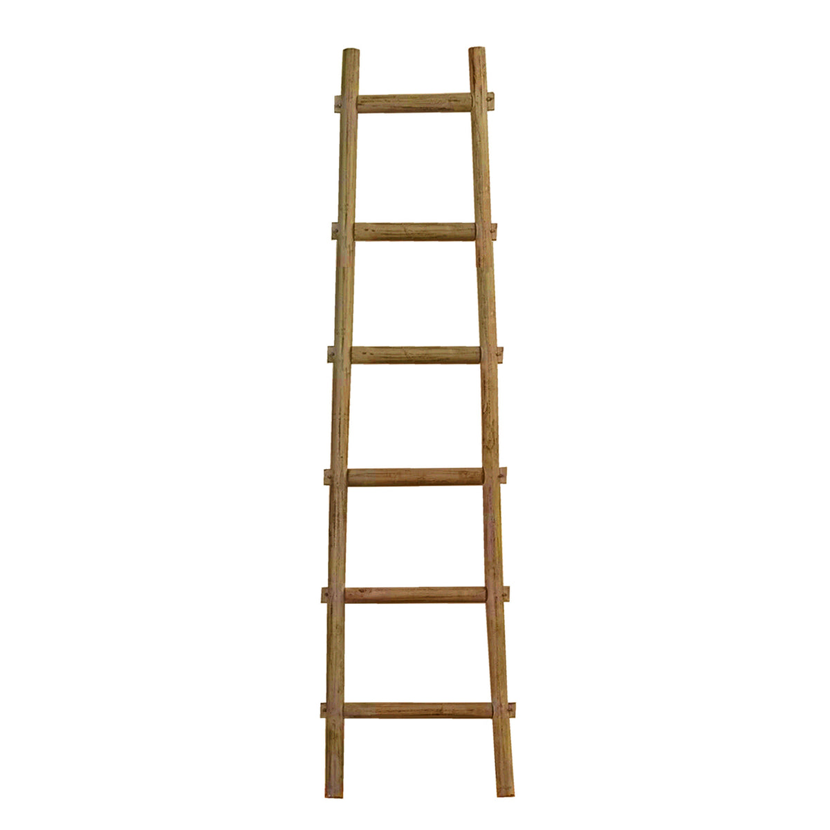 72" Natural Distressed Solid Wood Six Step Ladder Shelf