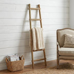 72" Natural Distressed Solid Wood Six Step Ladder Shelf
