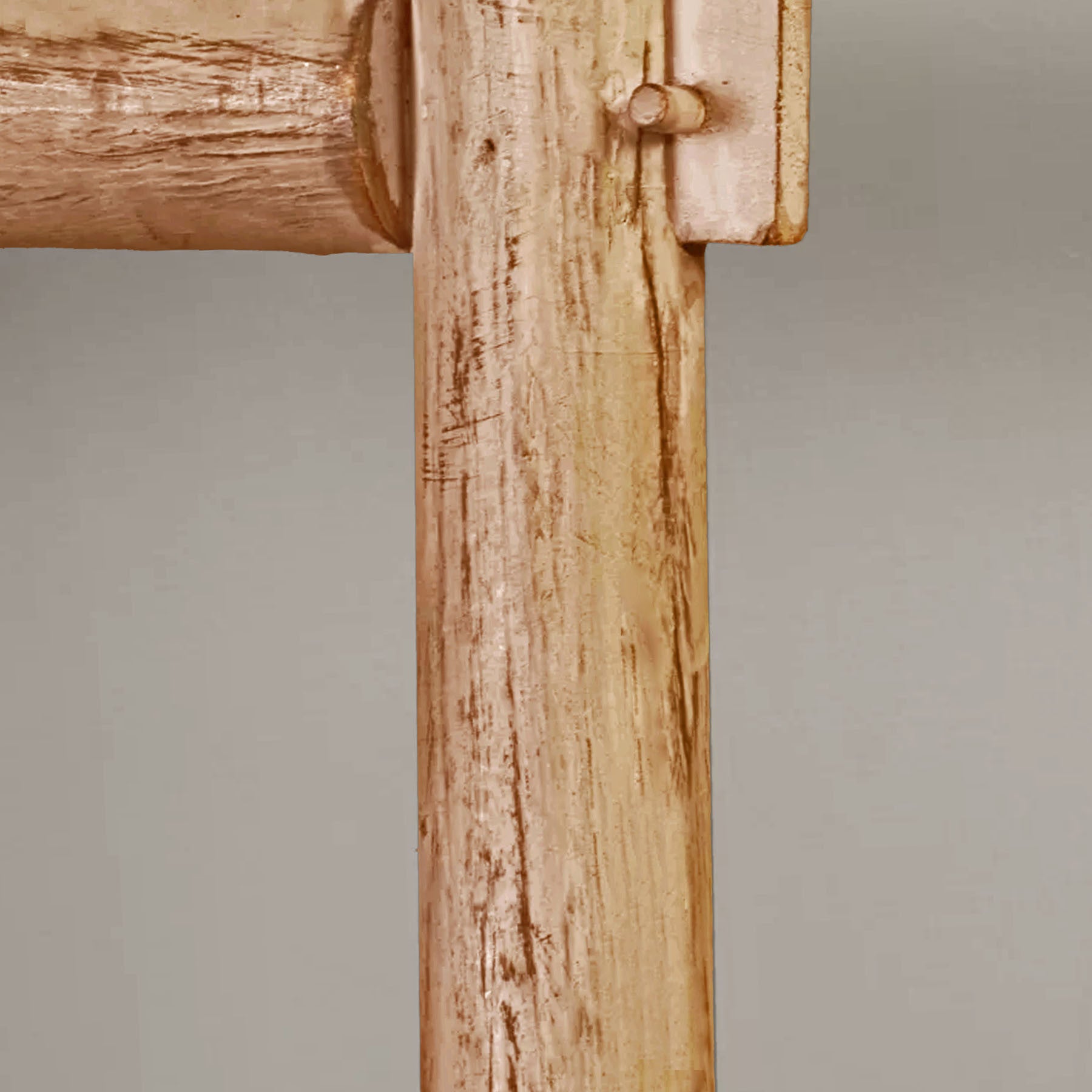 72" Natural Distressed Solid Wood Six Step Ladder Shelf