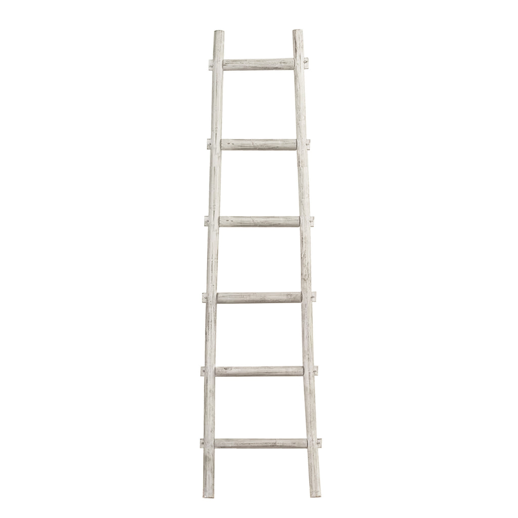 72" Natural Distressed Solid Wood Six Step Ladder Shelf