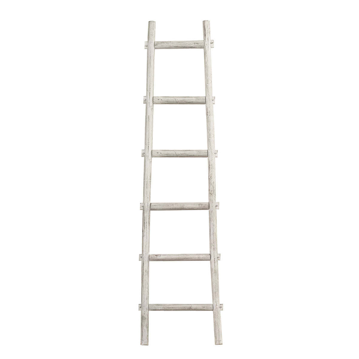 72" Natural Distressed Solid Wood Six Step Ladder Shelf