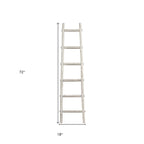 72" Natural Distressed Solid Wood Six Step Ladder Shelf