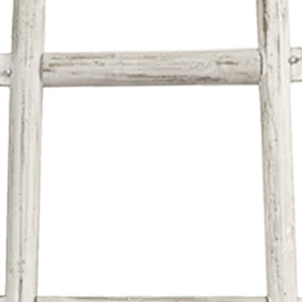 72" Natural Distressed Solid Wood Six Step Ladder Shelf