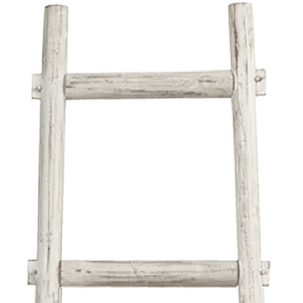 72" Natural Distressed Solid Wood Six Step Ladder Shelf