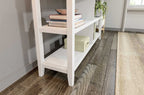 30" White Wood Two Shelf Bookcase