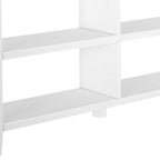 30" White Wood Two Shelf Bookcase