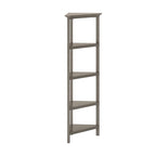 Gray Solid Wood Corner Bookcase