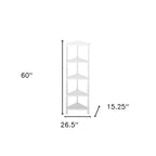 White Solid Wood Corner Bookcase