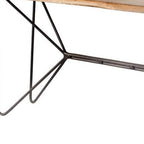 66" Brown and Black Solid Wood and Iron Abstract Base Console Table