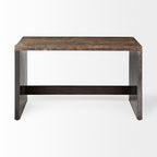 52" Dark Brown and Gray Writing Desk