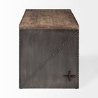 52" Dark Brown and Gray Writing Desk