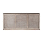 82" Brown Solid Wood Three Drawer Sideboard with Six Doors