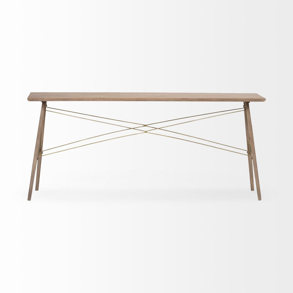 66" Brown Solid Wood Console Table