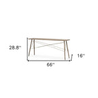66" Brown Solid Wood Console Table