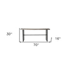70" Brown Solid Wood Solid Console Table