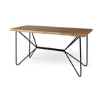 60" Brown and Black Writing Desk