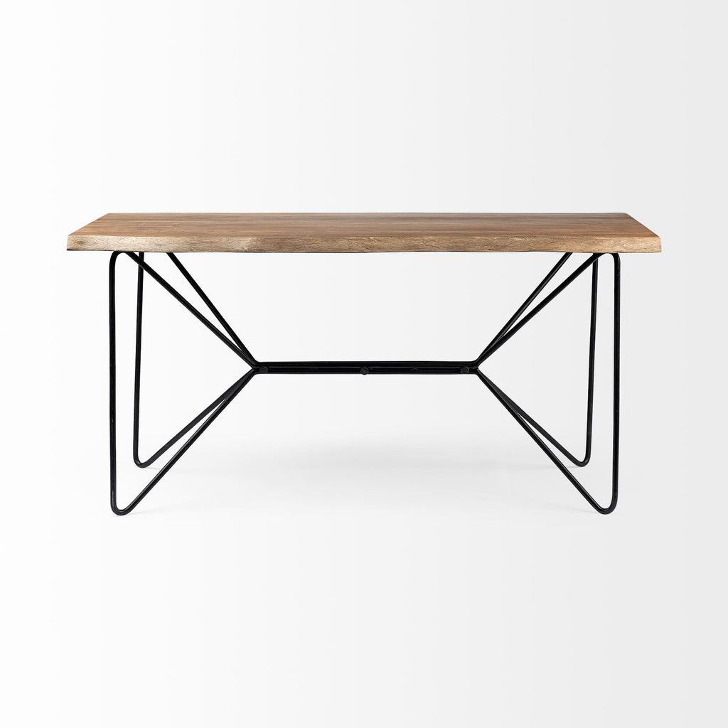 60" Brown and Black Writing Desk
