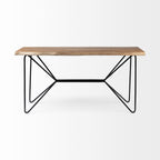 60" Brown and Black Writing Desk