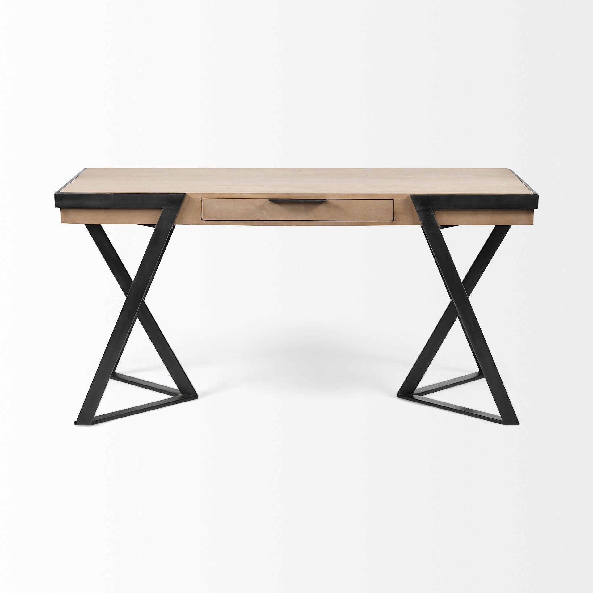 60" Brown and Black Writing Desk