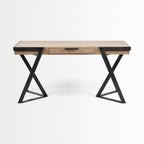 60" Brown and Black Writing Desk