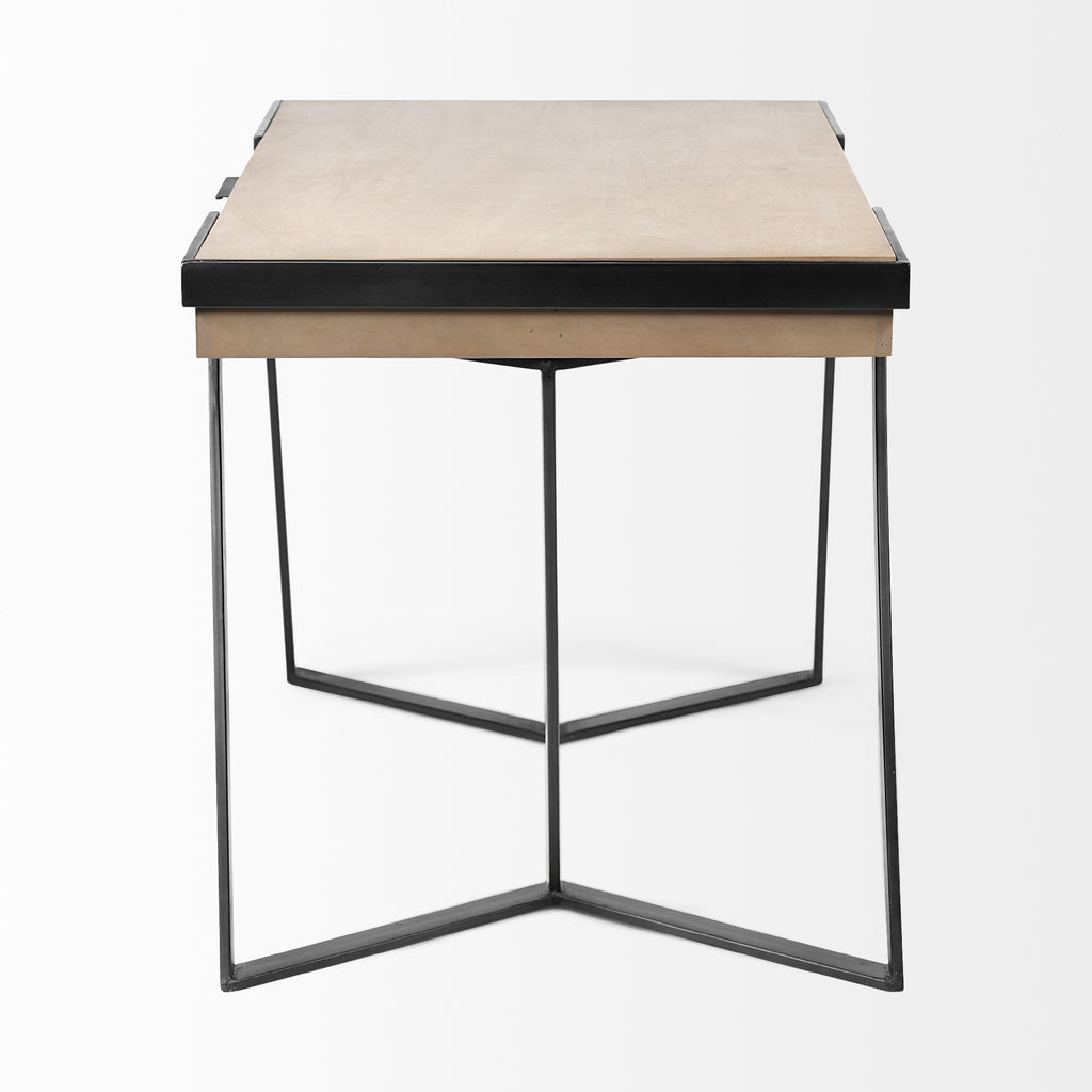 60" Brown and Black Writing Desk