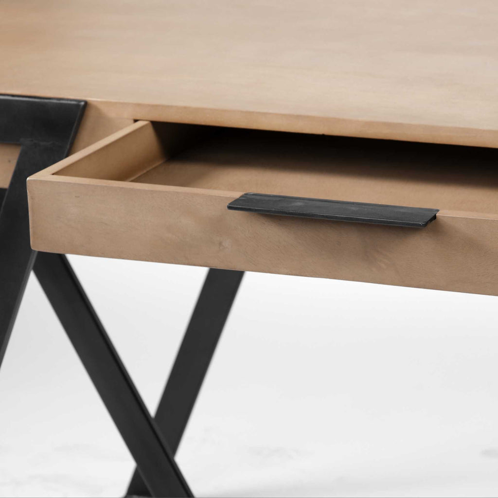 60" Brown and Black Writing Desk