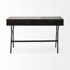 51" Black Writing Desk With Three Drawers