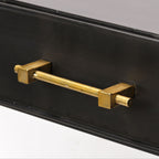 51" Black Writing Desk With Three Drawers