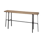 60" Brown and Black Solid Wood and Metal Trestle Console Table