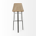 60" Brown and Black Solid Wood and Metal Trestle Console Table