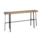 60" Brown and Black Solid Wood and Metal Trestle Console Table