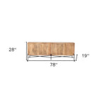 78" Brown Solid Wood Sideboard with Four Doors