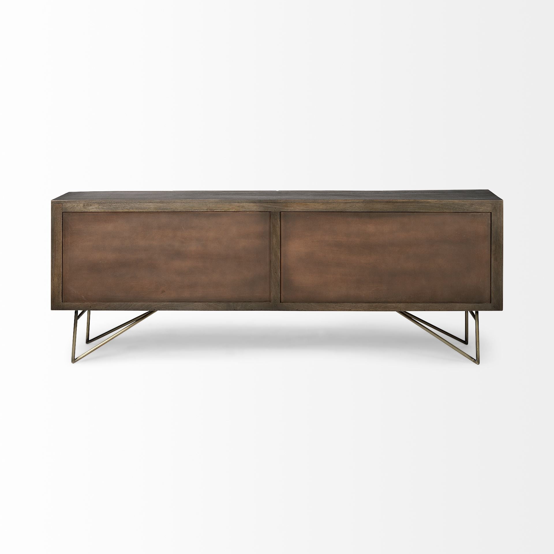 17" Dark Brown Solid Wood Sideboard with Four Doors