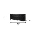 16" Black Iron Sideboard with Four Glass Doors