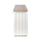 73" Brown and White Solid Wood Sideboard with Four Doors