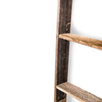 48" Black And Brown Distressed Solid Wood Four Step Ladder Shelf