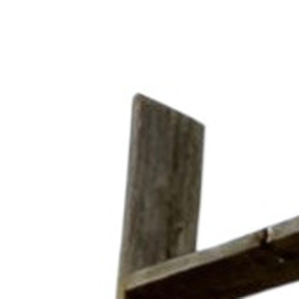 60" Gray Distressed Solid Wood Five Step Ladder Shelf