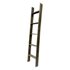 60" Gray Distressed Solid Wood Five Step Ladder Shelf