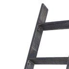 48" Black And Brown Distressed Solid Wood Four Step Ladder Shelf