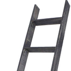 48" Black And Brown Distressed Solid Wood Four Step Ladder Shelf