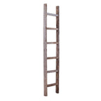 72" Gray Distressed Solid Wood Seven Step Ladder Shelf