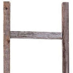 72" Gray Distressed Solid Wood Seven Step Ladder Shelf