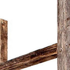 48" Gray Distressed Solid Wood Four Step Ladder Shelf