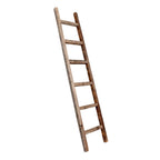 72" Gray Distressed Solid Wood Four Step Ladder Shelf