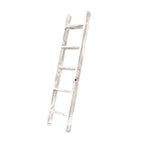 60" Espresso Distressed Solid Wood Five Step Ladder Shelf