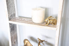 60" Espresso Distressed Solid Wood Five Step Ladder Shelf