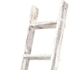 60" Espresso Distressed Solid Wood Five Step Ladder Shelf