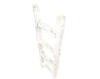 48" White Distressed Solid Wood Four Step Ladder Shelf