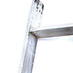 49" White Distressed Solid Wood Four Step Ladder Shelf