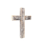 16" X 11" Gray Wood Cross Hanging Dimensional Sculpture